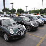 On a cloudy Sunday, we meet in Schaumburg, Illinois, at Patrick MINI. 60 MINIs and their crews showed up for a presentation from the advertising agency for MINI, BSSP. 