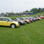 Bessie and the many Minis at British Car Field Day.