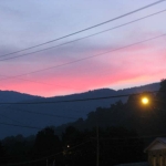 Sunset in the mountains.
