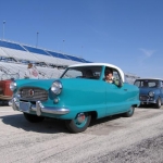 Our fellow trackmate, a Nash Metropolitan.