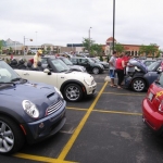 The MINIs gather, some prepare, some wait for the staging area.