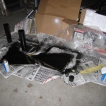 Spray painting the costume.