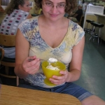Jenni gets herself a sundae.