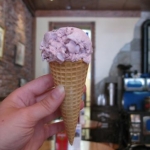 Huckleberry Ice Cream from Blue Bunny. A delicous treat! This is the Kiddie Cone size.