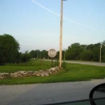 A black and white stop sign left over from the days before color