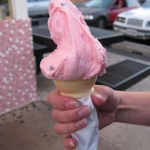 Jenny went for the flavor of the day - Cherry Chocolate Chip.