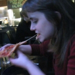 Jenny, enjoying the cheese.