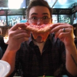 Finally! A pizza slice that eclipses Brian's face!