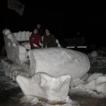 In the soggy bottomed sleigh.