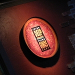 That's a sign, it's on the wall and lit from above. Amazing, isn't it.