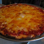 A four cheese pizza with pepperoni. Either the cheese was too overpowering, or the pepperoni needed more pep.