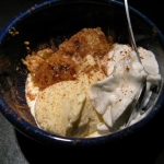 I round off the evening with apple crisp a la mode.