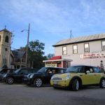 Bessie and the MINIs in front of Wedls. Bessie and the MINIs in front of Wedls.