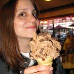 Jenny and I try the flavor of the day - Chubby Hubby - chock full of nuts and truffle bits. Jenny and I try the flavor of the day - Chubby Hubby - chock full of nuts and truffle bits.