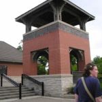 A large brick structure with no apparent purpose A large brick structure with no apparent purpose