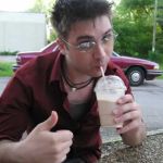 Brian goes for his usual hot fudge malt Brian goes for his usual hot fudge malt