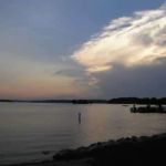 The sun setting on Pewaukee Lake The sun setting on Pewaukee Lake