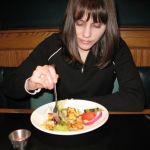 Jenny enjoys the house salad. Jenny enjoys the house salad.