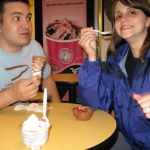 Jenny and Brian enjoy their concoctions. Jenny and Brian enjoy their concoctions.
