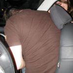 The lengths Brian will go to in keeping his front seat. The lengths Brian will go to in keeping his front seat.