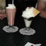 A hot fudge sundae for me and a cherry/chocolate/ice cream concoction called a "Camp Edwards" for Jenny. A hot fudge sundae for me and a cherry/chocolate/ice cream concoction called a