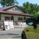 Bessie spends a quiet afternoon at Fjord's Ice Cream & Coffee Shop