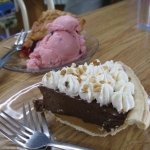 Emily and Jenni split a Peanut Butter Pie.