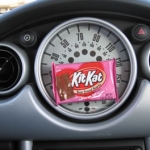 Jenny and I share a Best Friends Kit Kat we found in a Dollar Store.