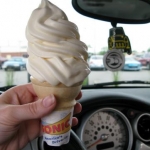 We tried the $1 Vanilla Cone. It was a basic soft serve. Doesn't cure a craving, but hits the spot.