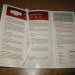 Another menu, with a straw wrapper sample
