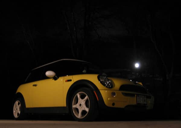 Bessie under the light of the full moon. (And an outdoor light. Im not that brilliant of a photographer!)