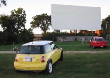 Bessie awaits patiently for dusk to come and the movies to begin.