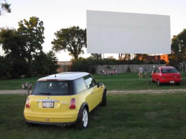 Bessie awaits patiently for dusk to come and the movies to begin.