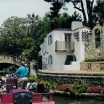 The Elvira C. cruising the river walk in San Antonio, Texas
