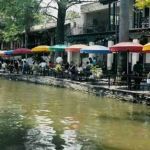River walk and Umbrellas. Why bother buying a postcard!