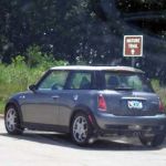 On the way back, we spot this tired MINI owner asleep at an Iowa rest stop.