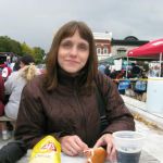 Jenny, enjoying the local cuisine. Jenny, enjoying the local cuisine.