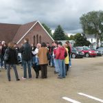 The final gathering in Monroe for directions to New Glarus.