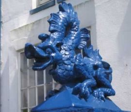 A strange blue dragon/sea monster that adorned this restaurant A strange blue dragon/sea monster that adorned this restaurant