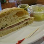 Panini - it looked so good I had to eat half of it before taking a photo. Panini - it looked so good I had to eat half of it before taking a photo.
