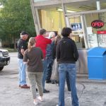 The Milwaukee Minians lining up for a treat.