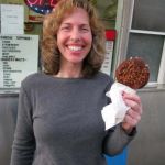 Linda with her ice cream bar.
