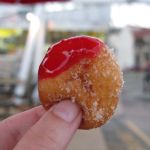Dipped in strawberry.