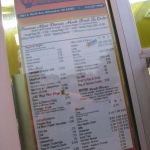 The menu.