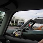 The MINI Owners take to their cars in anticipation of the impending drive about the backroads of Illinois.