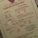 Ice Cream menu