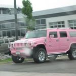 A pink hummer. The antithesis of Bessie. Two are available for sale.