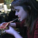 Jenny, enjoying the cheese. Jenny, enjoying the cheese.