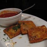 Our appetizer, for a change of pace, is the lovely toasted ravioli. Our appetizer, for a change of pace, is the lovely toasted ravioli.