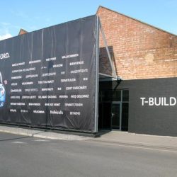 The entrance to the Tour building
